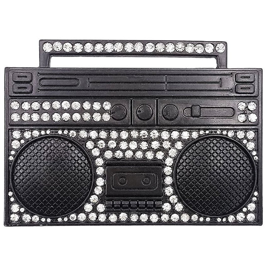 Black Rhinestone Boombox